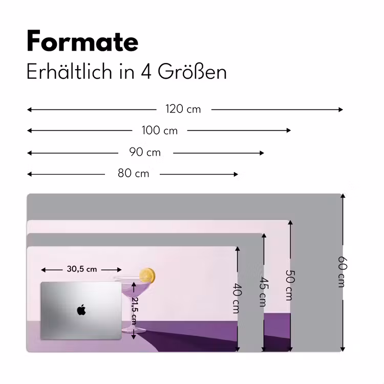 Cocktail - Paars - Minimalistisch - Citroen Muismat XXL klein -ysfeer5_duits