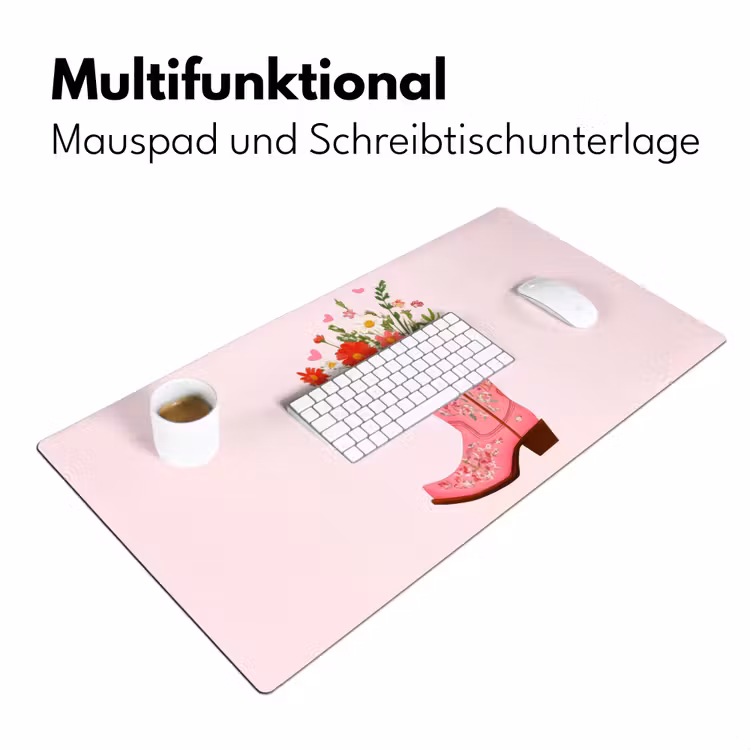 Cowboylaarzen - Roze - Boeket - Bloemen Muismat XXL klein -ysfeer4_duits