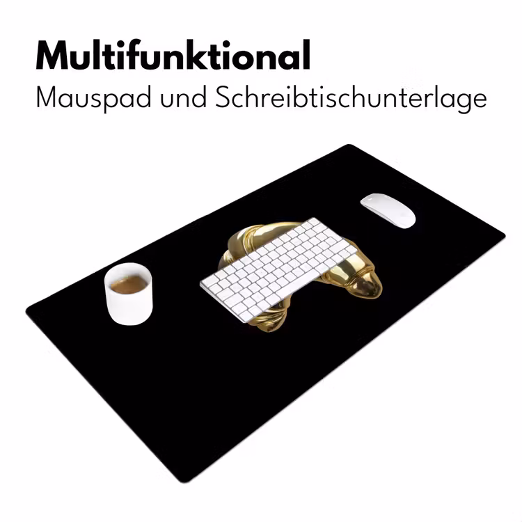 Croissant - Brood - Goud - Zwart Muismat XXL klein -ysfeer4_duits