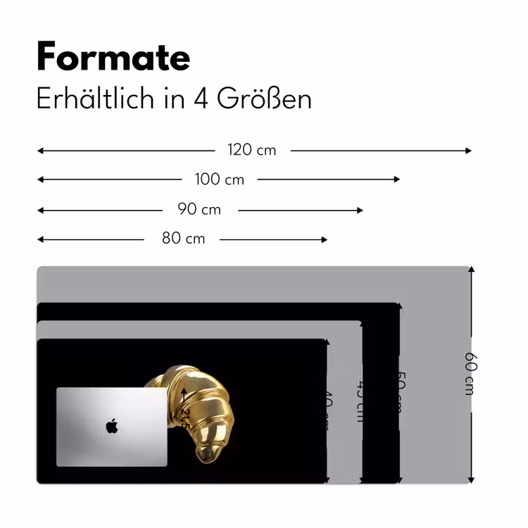 Croissant - Brood - Goud - Zwart Muismat XXL klein -ysfeer5_duits