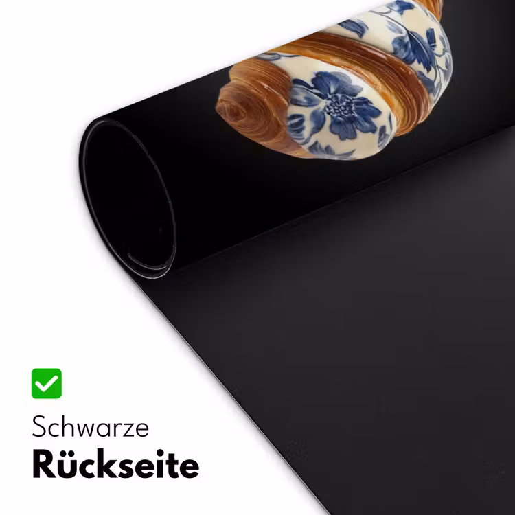 Croissant - Bloemenpatroon - Delftsblauw Muismat XXL klein -ysfeer2_duits
