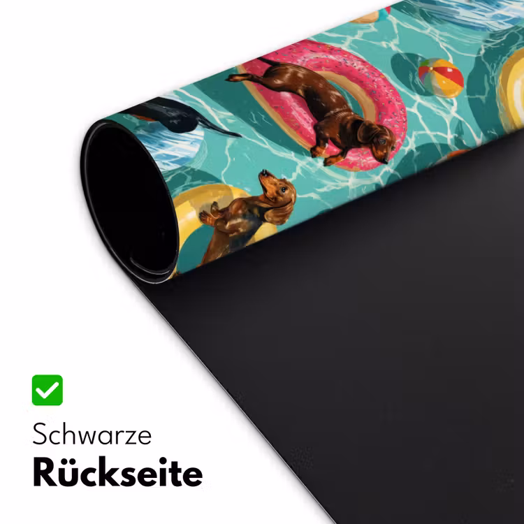 Teckels - Zwembad - Kleurrijk Muismat XXL klein 681 -ysfeer2_duits