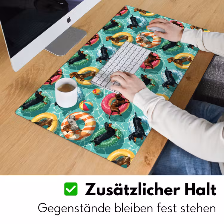 Teckels - Zwembad - Kleurrijk Muismat XXL klein 681 -ysfeer3_duits