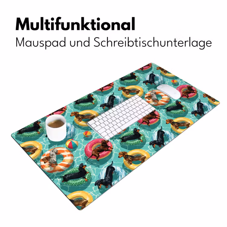 Teckels - Zwembad - Kleurrijk Muismat XXL klein 681 -ysfeer4_duits