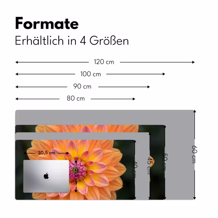Dahlia - Bloem - Oranje Muismat XXL klein -ysfeer5_duits