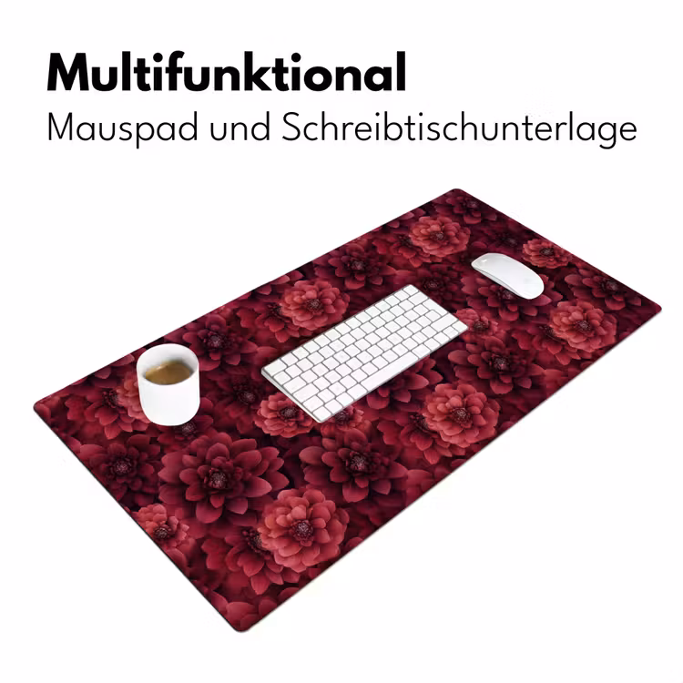 Dahlias - Bloemen - Rood Muismat XXL klein 681 -ysfeer4_duits