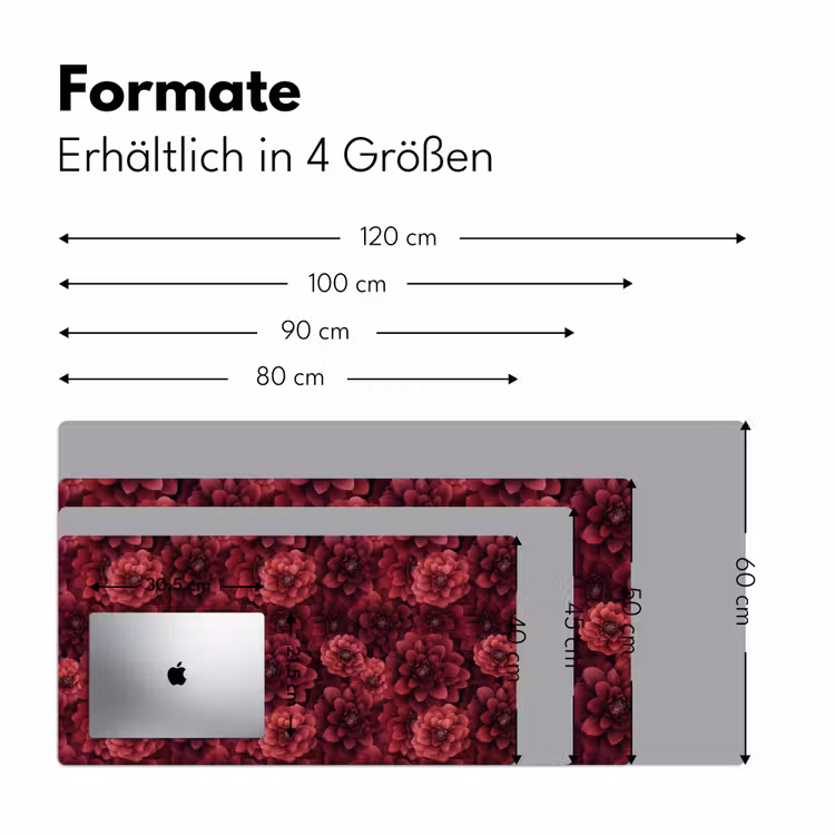 Dahlias - Bloemen - Rood Muismat XXL klein 681 -ysfeer5_duits