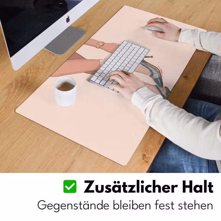 Schreibtischunterlage - Damen – Schuhe – Mode – Lifestyle – Grün - Vrouw - Schoen - Mode - Lifestyle - Groen Muismat XXL klein