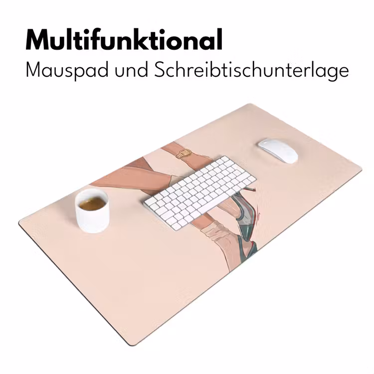 Schreibtischunterlage - Damen – Schuhe – Mode – Lifestyle – Grün - Vrouw - Schoen - Mode - Lifestyle - Groen Muismat XXL klein