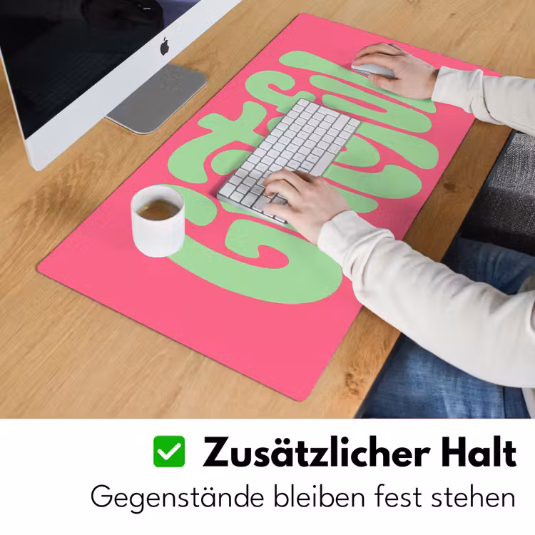 Grateful - Groen - Grafisch - Vloeiend Muismat XXL klein -ysfeer3_duits