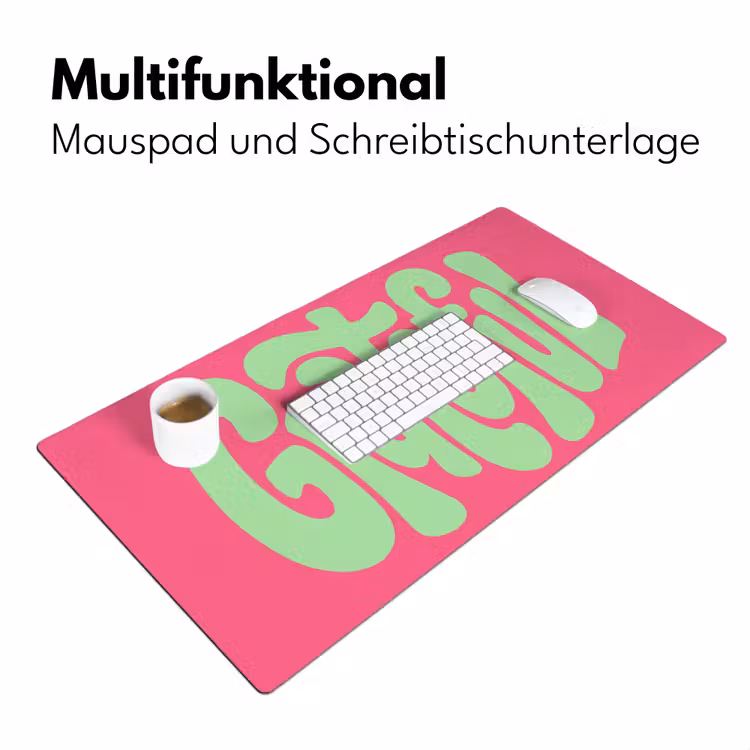 Grateful - Groen - Grafisch - Vloeiend Muismat XXL klein -ysfeer4_duits