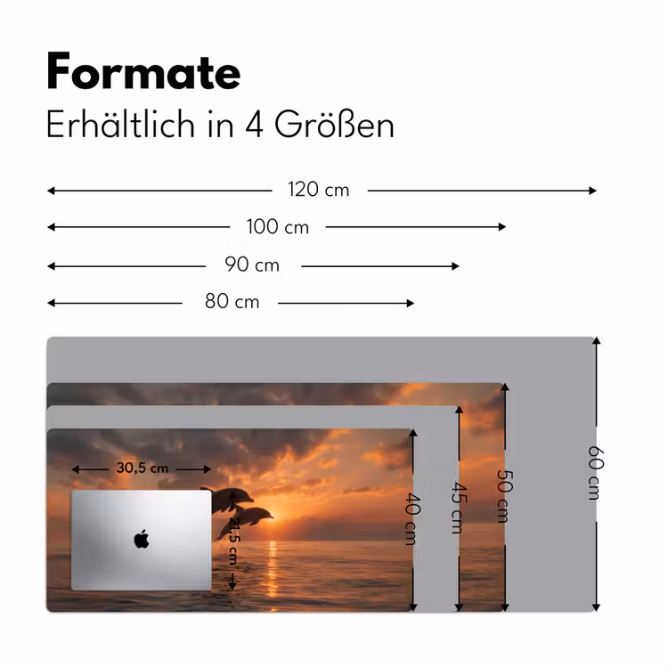 Dolfijnen - Zee - Realistisch Muismat XXL klein -ysfeer5_duits