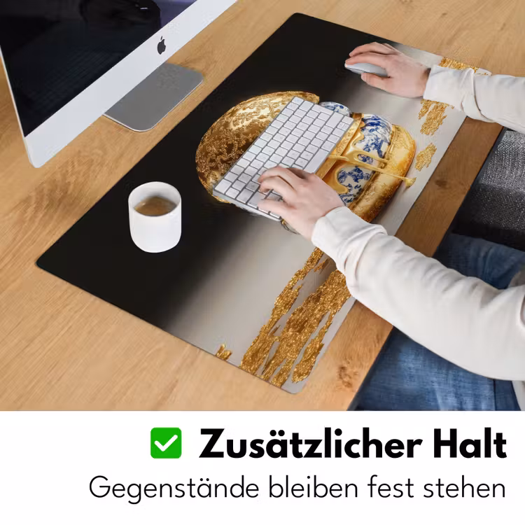 Delftsblauw - Goud - Burger Muismat XXL klein -ysfeer3_duits