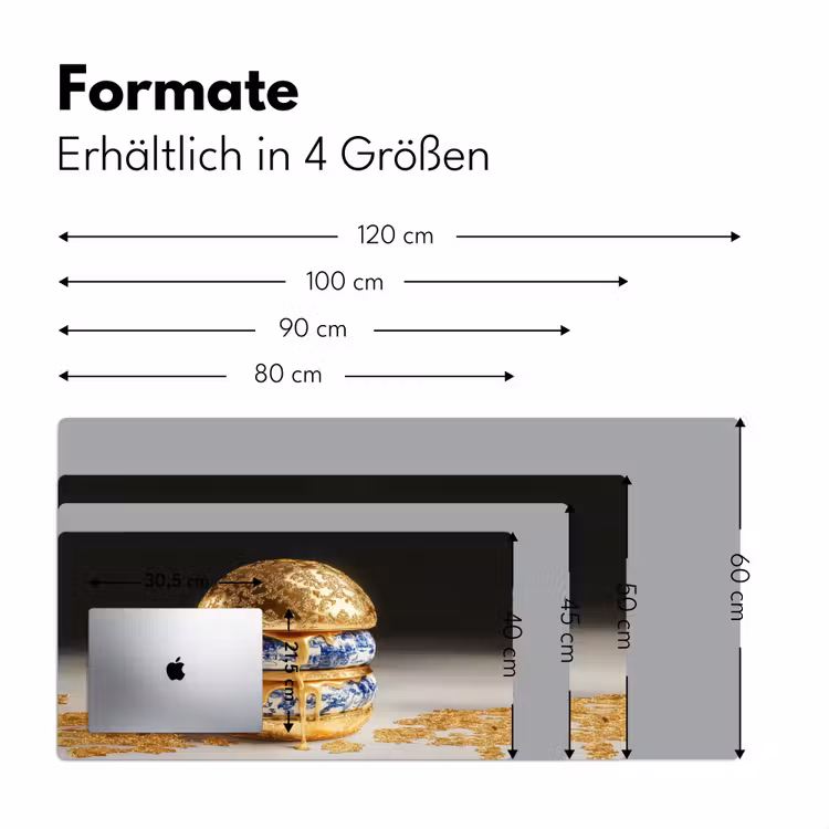 Delftsblauw - Goud - Burger Muismat XXL klein -ysfeer5_duits
