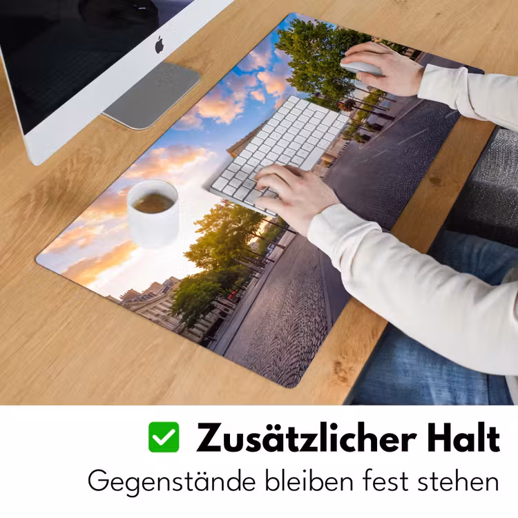 Monument - Parijs - Zonsondergang - Architectuur - Goud Muismat XXL klein -ysfeer3_duits