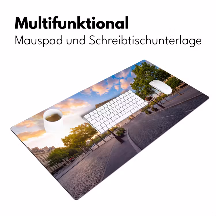 Monument - Parijs - Zonsondergang - Architectuur - Goud Muismat XXL klein -ysfeer4_duits