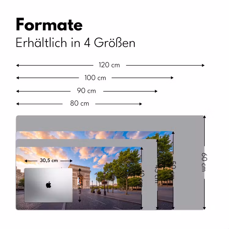 Monument - Parijs - Zonsondergang - Architectuur - Goud Muismat XXL klein -ysfeer5_duits