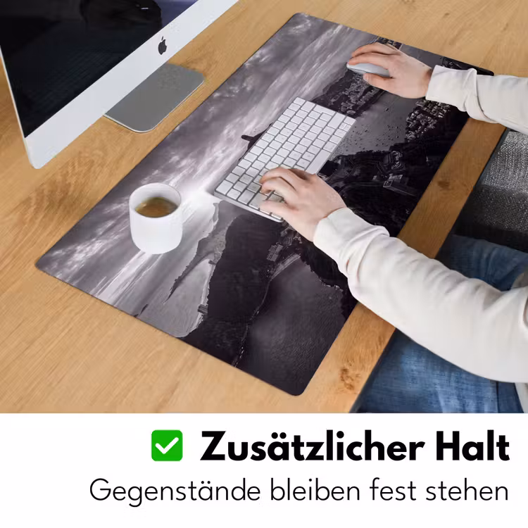 Monument - Stadsgezicht - Landschap - Zwart-wit Muismat XXL klein -ysfeer3_duits