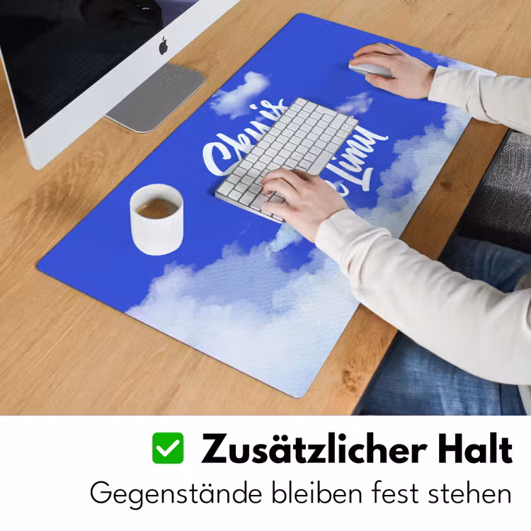 Sky is not the limit - Blauwe lucht - Wolken Muismat XXL klein -ysfeer3_duits