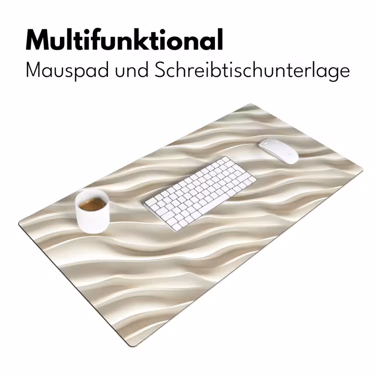 Diagonaal - Golven - Crème Muismat XXL klein 681 -ysfeer4_duits