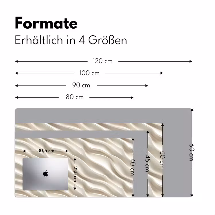 Diagonaal - Golven - Crème Muismat XXL klein 681 -ysfeer5_duits