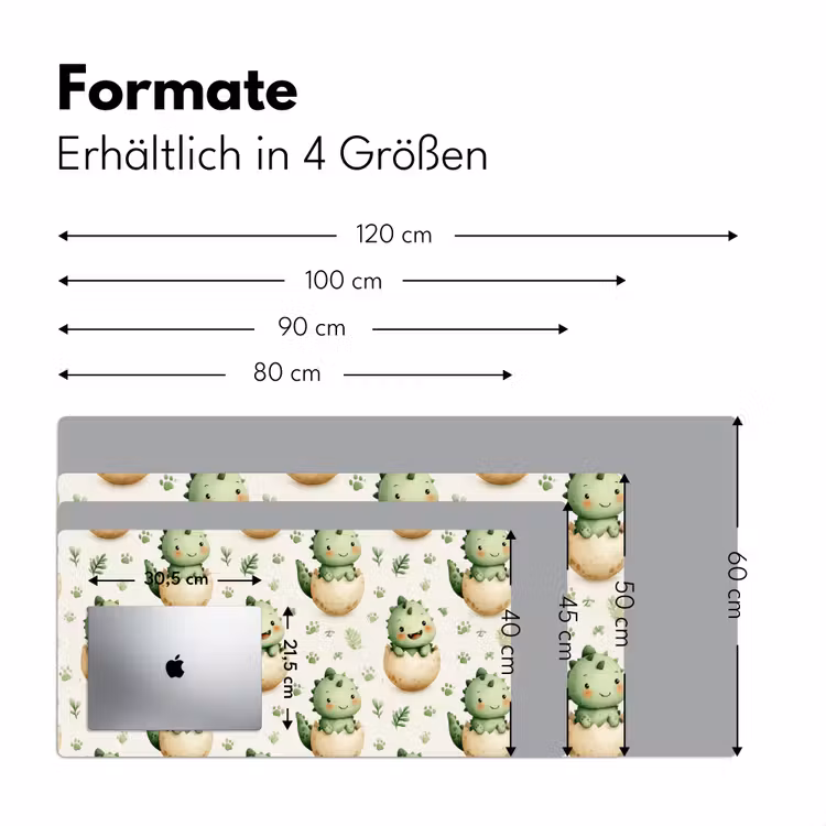 Dino - Eieren - Groen Muismat XXL klein 681 -ysfeer5_duits