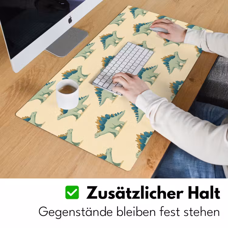 Dino - Patroon - Groen Muismat XXL klein 681 -ysfeer3_duits