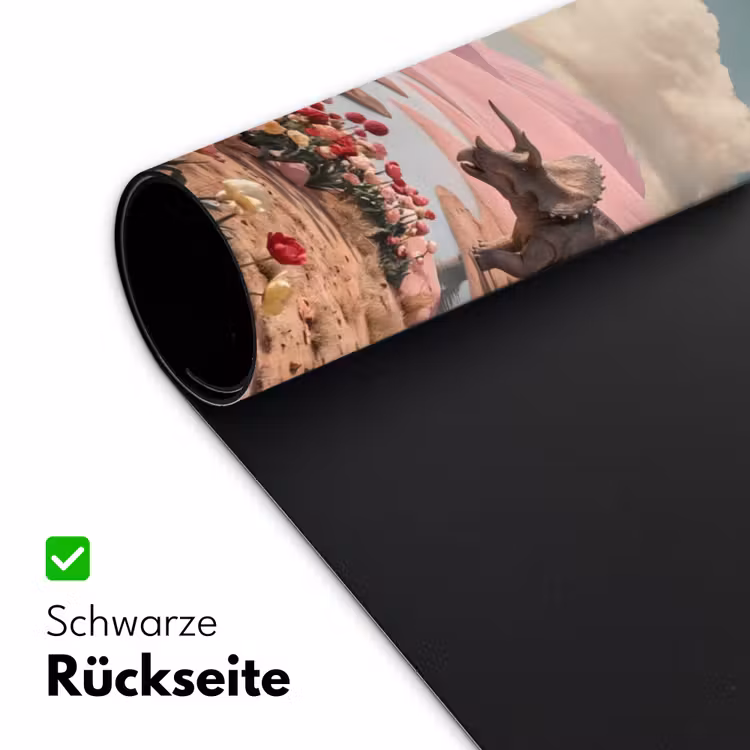 Schreibtischunterlage - Dinosaurier – Rosa – Landschaft - Dinosaurus - Roze - Landschap Muismat XXL klein