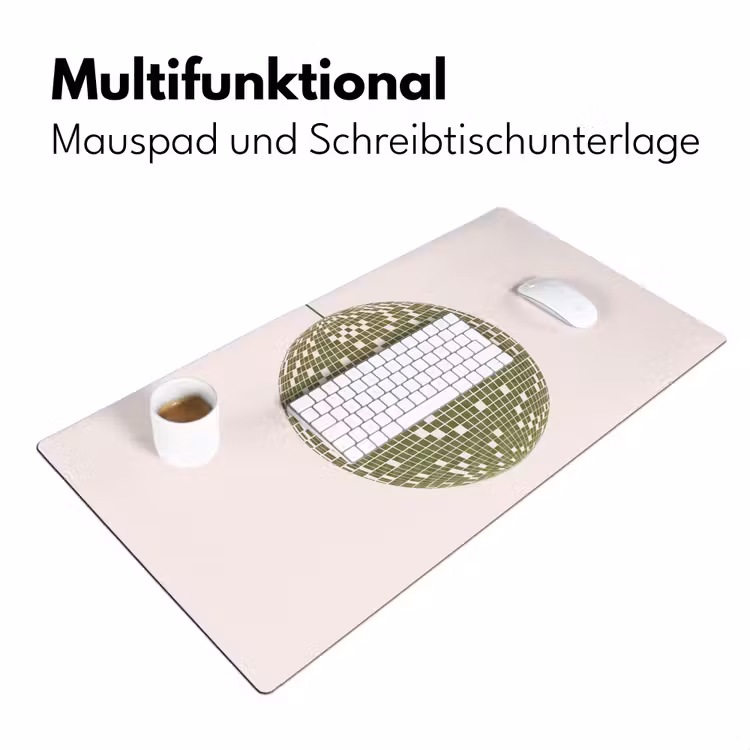 Schreibtischunterlage - Disco – Ball – Grün – Abstrakt – Modern - Disco - Bal - Groen - Abstract - Modern Muismat XXL klein