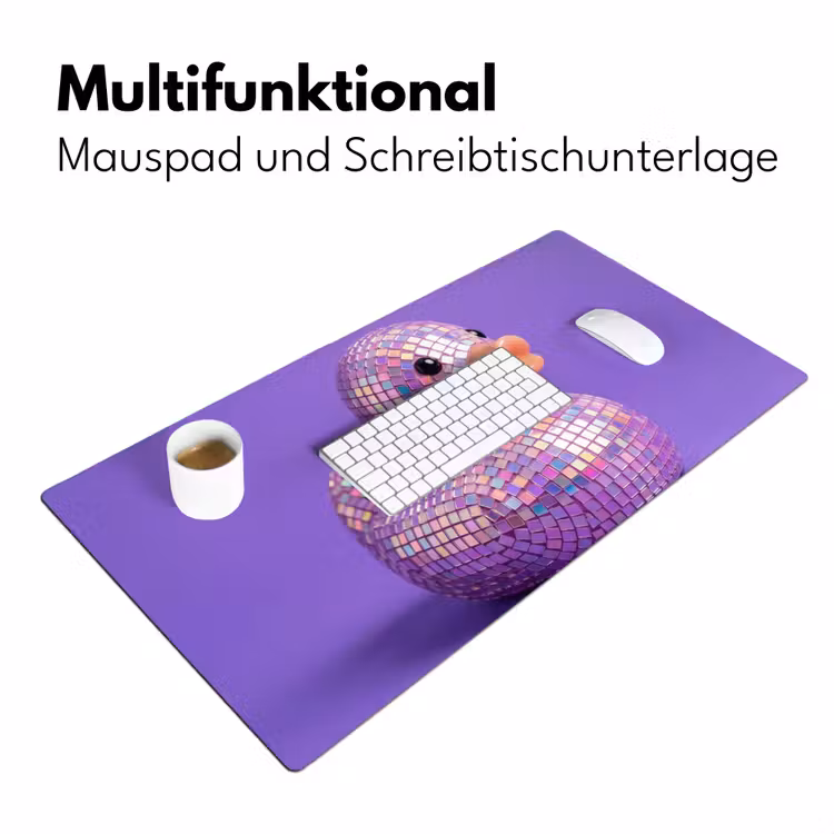 Disco - Eend - Paars Muismat XXL klein -ysfeer4_duits