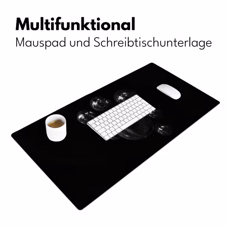 Discoballen - Minimalistisch - Zwart Muismat XXL klein -ysfeer4_duits