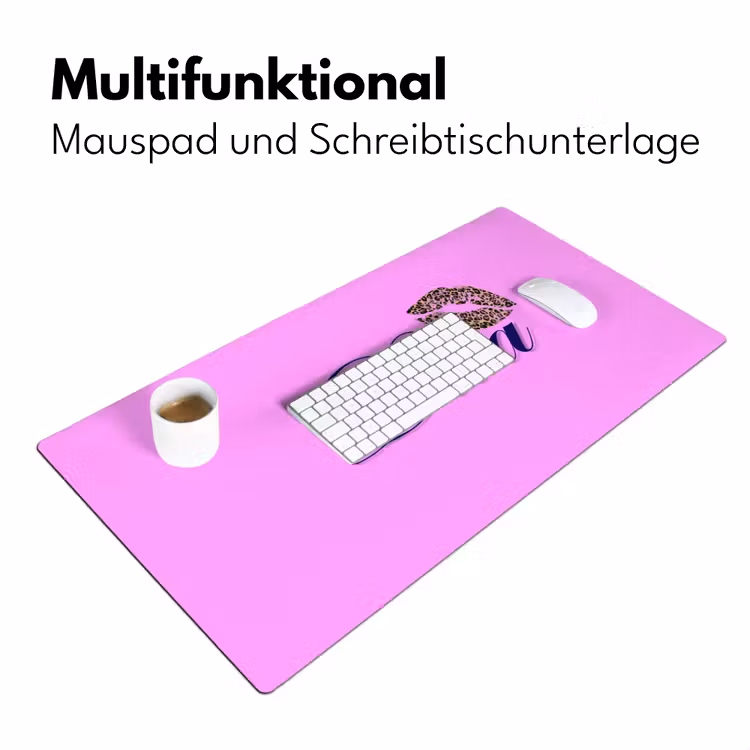 Diva - Lip - Panterprint - Roze Muismat XXL klein -ysfeer4_duits