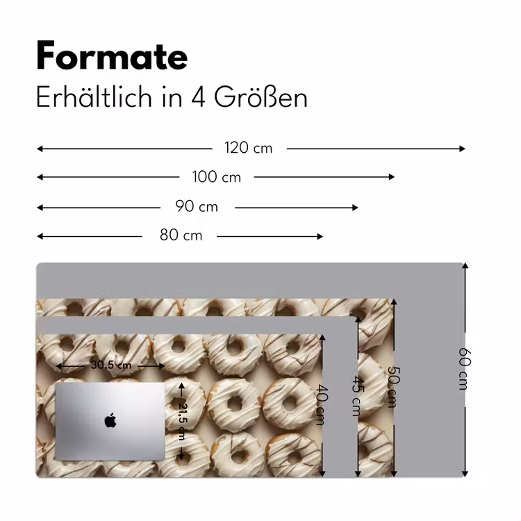 Donuts - Chocolade - Wit - Beige Muismat XXL klein -ysfeer5_duits