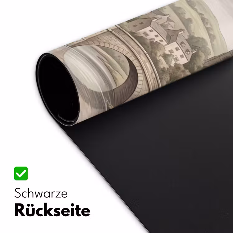 Dorp - Brug - Uitzicht - Groen Muismat XXL klein -ysfeer2_duits
