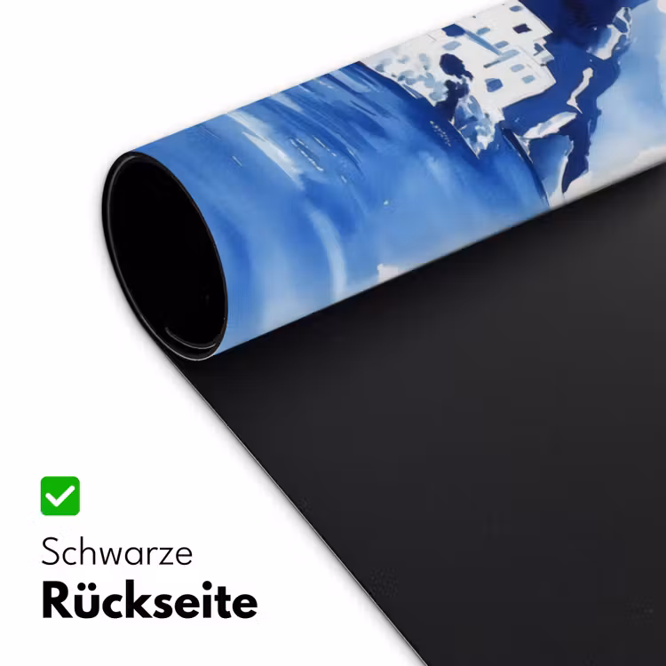 Dorp - Rotswand - Roeiboot - Water Muismat XXL klein -ysfeer2_duits