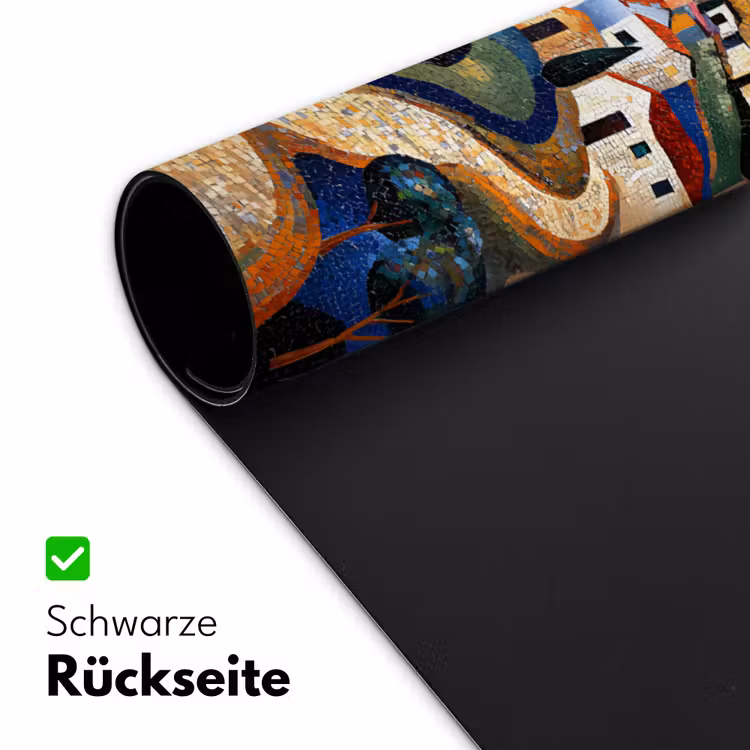 Dorp - Heuvelachtig - Zon - Mozaïek Muismat XXL klein -ysfeer2_duits