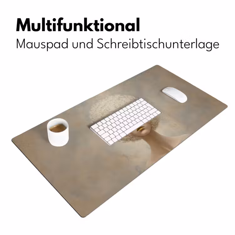 Dromerig - Beige - Paardenbloemzaadjes Muismat XXL klein -ysfeer4_duits