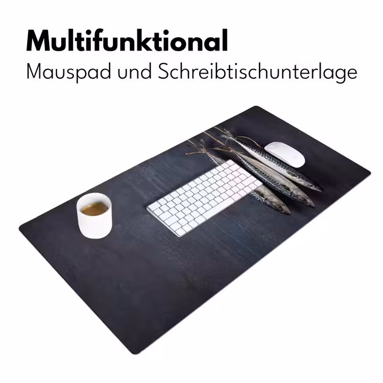 Schreibtischunterlage - Drei Fische – Seil - Drie vissen - Touw Muismat XXL klein