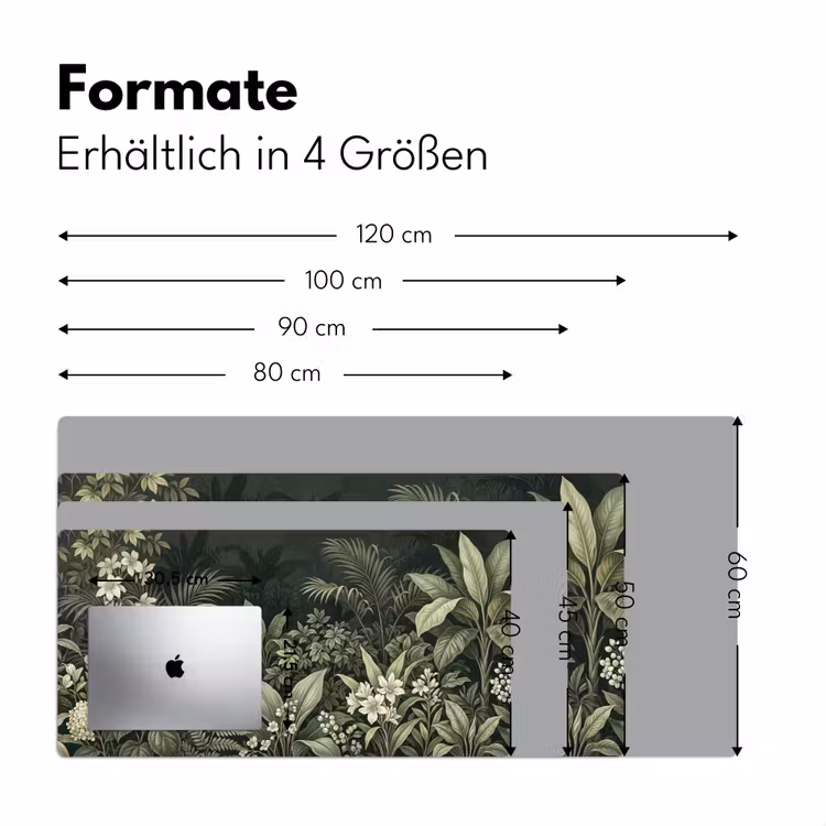 Jungle - Bladeren - Botanisch - Groen Muismat XXL klein -ysfeer5_duits
