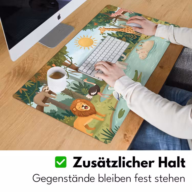Jungle - Oase - Dieren - Kleurrijk Muismat XXL klein -ysfeer3_duits