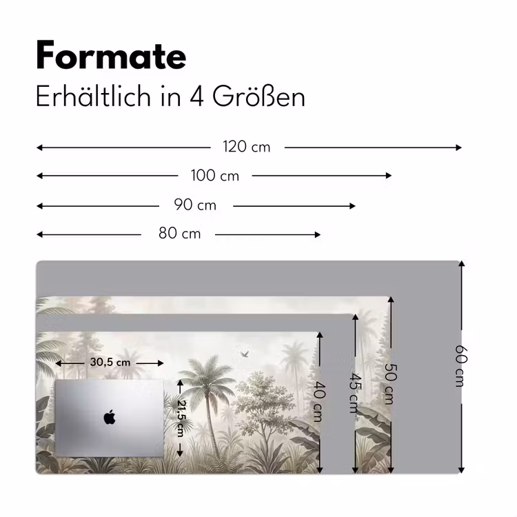 Jungle - Palmbomen - Natuur Muismat XXL klein -ysfeer5_duits