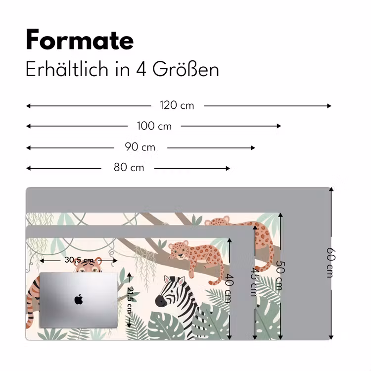Jungle - Rustiek - Pastel Muismat XXL klein -ysfeer5_duits