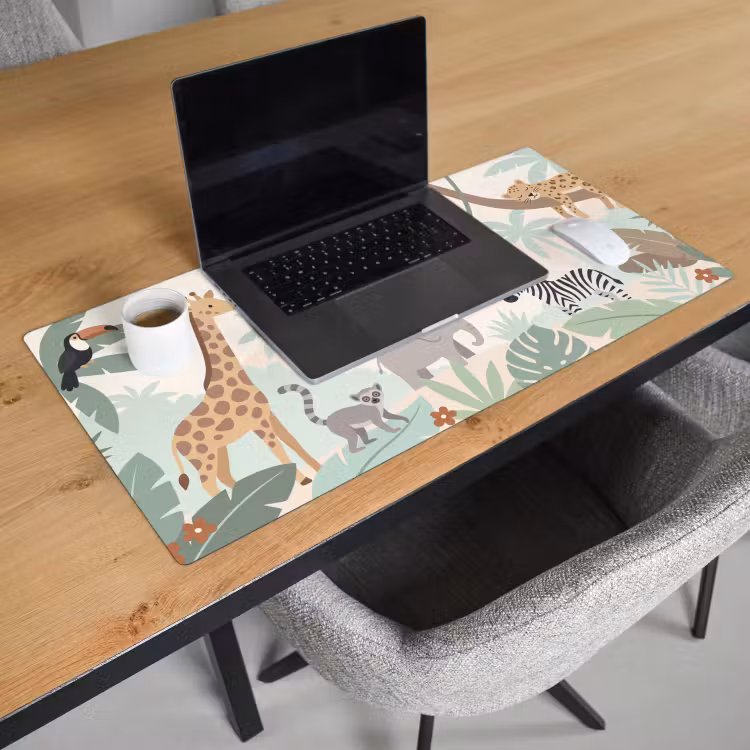 Jungle - Dieren - Groen Muismat XXL klein -sfeer1