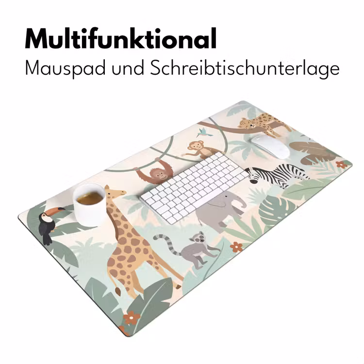 Jungle - Dieren - Groen Muismat XXL klein -ysfeer4_duits