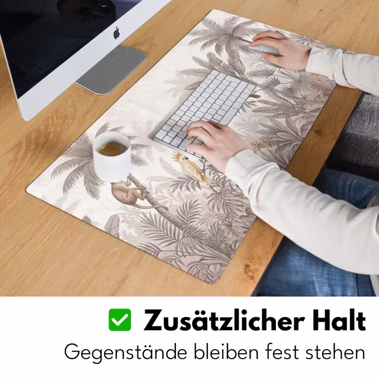 Jungle - Dieren - Palmbomen Muismat XXL klein -ysfeer3_duits