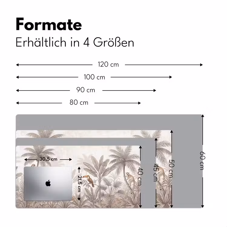 Jungle - Dieren - Palmbomen Muismat XXL klein -ysfeer5_duits