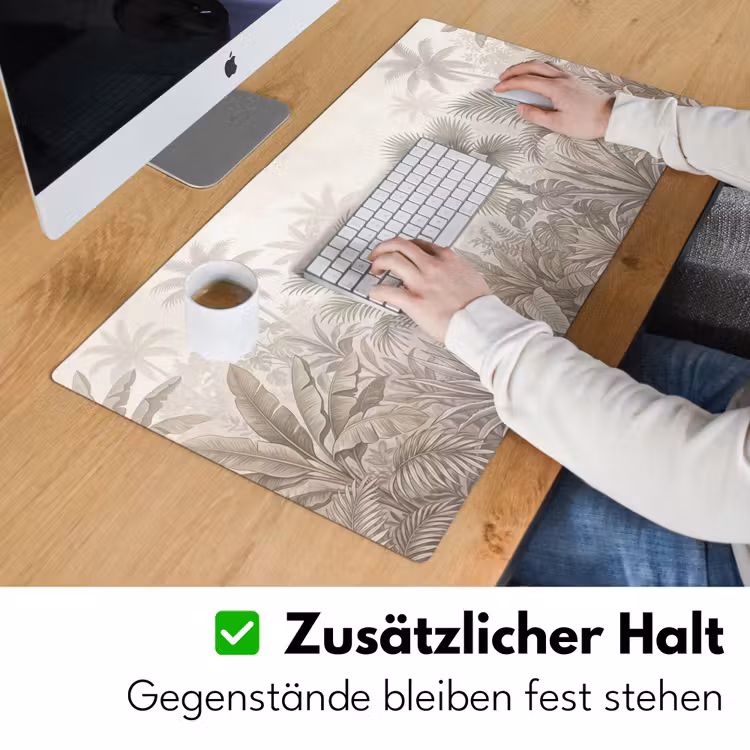 Jungle - Tropisch - Natuur -Vintage - Beige Muismat XXL klein -ysfeer3_duits