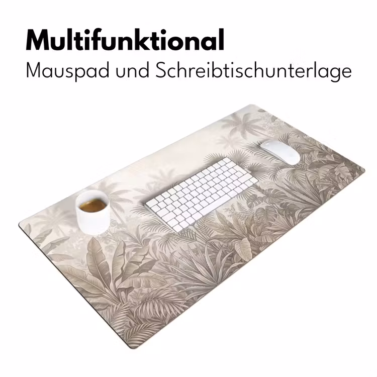 Jungle - Tropisch - Natuur -Vintage - Beige Muismat XXL klein -ysfeer4_duits