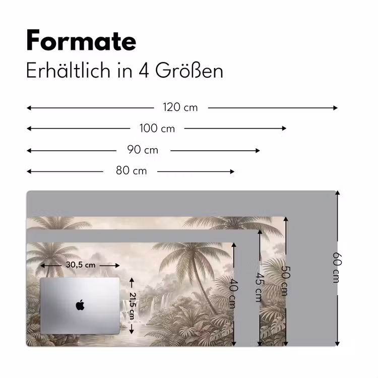 Jungle - Watervallen - Tropisch - Illustratie Muismat XXL klein -ysfeer5_duits