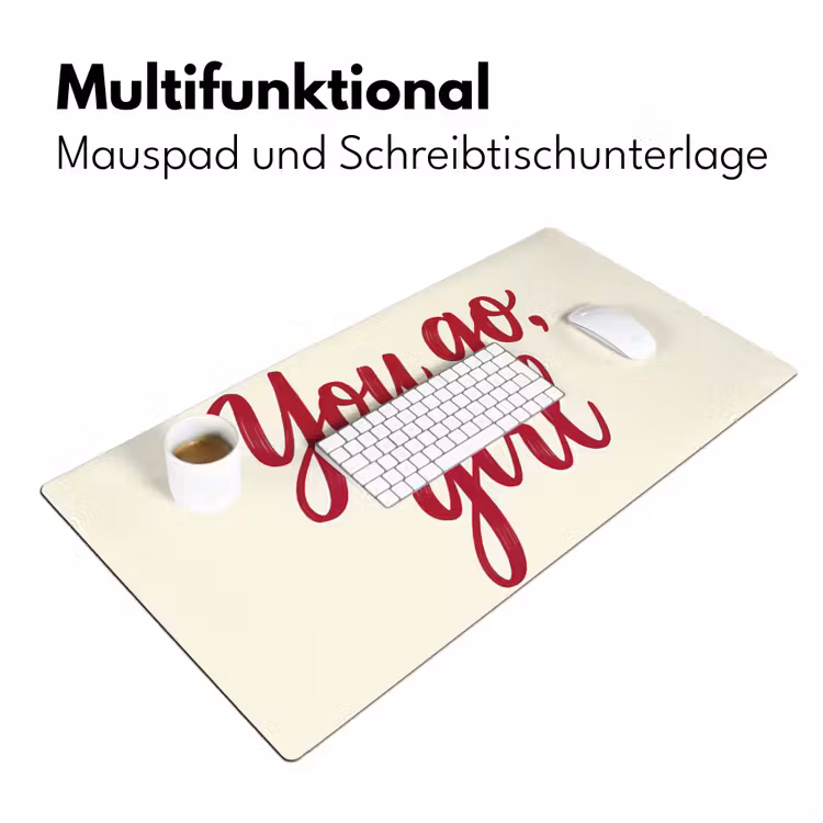 you go girl - Rood - Wit Muismat XXL klein -ysfeer4_duits